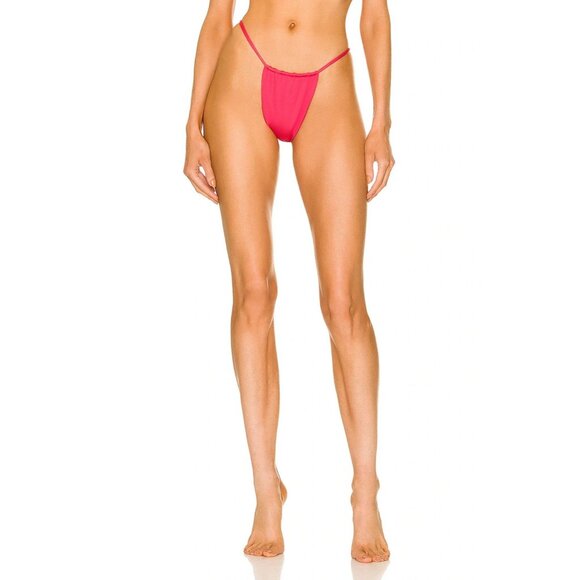 Aexae Gathered Bikini Bottom In Pink - Picture 1 of 4